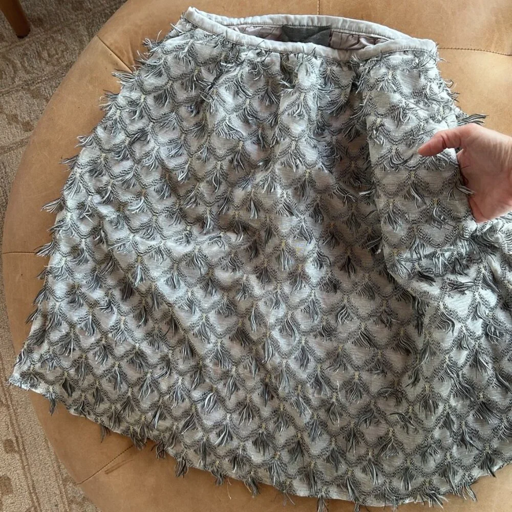 Anthropologie Modern Parisian Romantic Textured Midi Skirt Pockets NWT Womens S